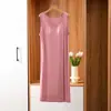 Vestido Camisola de Modal com Bojo para Mulheres, Tamanho Plus, Pode Ser Usado Fora, Longo, Estilo Férias do Sudeste Asiático