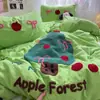 Novo Conjunto de Quatro Peças Bordado Chenille Algodão Lavado Nuvem Super Macio Capa de Edredom Macia Amiga da Pele Conjunto de Três Peças para Dormitório Estudantil Venda por Atacado