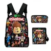 Mochila Escolar Estudiante Roblox Transfronteriza Estilo Coreano para Estudiantes de Primaria y Secundaria Mochila de Moda Trendy Estilo Ins Juego de Tres Piezas