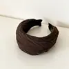 Diadema Retro de Moda de Gama Alta para Mujer Borde Ancho Versátil Presionador de Cabello Superior Alto Accesorios para el Cabello Diadema Simple Hace que la Cara se Vea Más Pequeña Accesorios para el Cabello