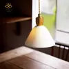 Lámpara Colgante Minimalista Nórdica Digea para Mesita de Noche de Dormitorio Lámpara Colgante Pequeña Creativa Estilo Crema para Comedor, Barra, Vestíbulo, Cerámica