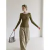 Otoño 2026 Nuevo Estilo Francés Elegante Minimalista Textura Rayas Horizontales Adelgazante Versátil Suéter de Punto para Mujer