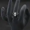 Anéis de Diamante Colorido com Corte Marquise Transmitidos ao Vivo no TikTok Transfronteiriços, Anéis de Diamante Coloridos Amarelo Elegante, Azul Marinho, Azul Profundo, Roxo Ajustáveis