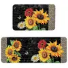 Tapete Estilo Pastoral Daifa TEMU Tapete de Cozinha Amazon Tapete Decorativo de Chão Flor de Girassol Tapete de Entrada