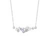 Colar de Estrelas em Prata Esterlina 925 Design de Nicho Feminino Luz de Luxo Zircon Clavícula Corrente Pingente ins Vento Chuva de Meteoros Pingente