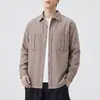 Nova jaqueta camisa workwear retrô americana 2026 para homens, corte solto, versátil, estilo old money, luxo leve, manga longa, casual