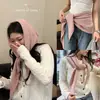 Chapéu de Tricô Liso Mais Vendido para Outono e Inverno para Mulheres, Dupla Utilização como Cachecol, Espessado para Aquecimento, Chapéu Cachecol Protetor de Pescoço, Atacado