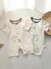 Ropa de bebé Chengbao de verano de manga corta, modal Harper, ropa de cuerpo para recién nacidos, niños y niñas, ropa fina de escalada, pijamas
