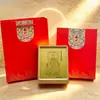 Peça de exibição de estátua dos Três Santos Taoístas de ouro 999 puro, ornamento de ouro Yuan Shi Ling Bao Dao Te Tai Yi Tian Zun para coleção e comemoração