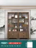 Gabinete de Múltiples Tesoros Estilo Chino de Madera Maciza Gabinete de Té Estante de Almacenamiento Divisor de Olmo Adorno Gabinete de Té de Oficina Vitrina