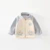Chaqueta para Bebé Estilo Primavera Otoño Invierno Forro Polar Coral Cuello Alto para Niños Niñas Cálida Cortavientos Doble Cara Forro Polar Cremallera Ropa