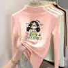 Camiseta Interior de Manga Larga de Terciopelo Zhongda Tongde para Niñas, Nueva Colección Otoño/Invierno 2026, Top con Cuello Semi-Alto Forrado de Polar