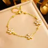 Elegante y Versátil Collar de Flor de Circonita Multicolor, Elegante Pulsera de Acero Inoxidable