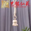 Pingente Chaveiro Gato Feliz de Madeira de Faia, Escultura em Madeira Criativa Fofa Yiming Xianyuan, Ornamento Abundante Gato da Fortuna