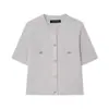 Nuevos Tops de Punto Elegantes de Verano 2025 Estilo Europeo y Americano Sencillos de Manga Corta 1822022