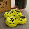 Zapatos de Cueva Famosos de Internet para Mujer Verano Ropa de Abrigo Sandalias Explosivas Suela Gruesa Punta Cerrada Playa Dos Formas de Usar Zapatos de Jardín EVA para Mujer