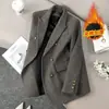2026 Nuevo Traje Pequeño Acolchado de Lana Tallas Grandes para Mujer Otoño/Invierno Sensación de Alta Gama Invierno Engrosado Traje Petite