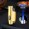 Encendedor de Doble Chorro de Venta Caliente Transfronterizo, Encendedor Metálico Creativo, A Prueba de Viento, Sensación de Alta Gama, Encendedor de Alta Potencia, Modelo Nuevo