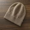 Gorro de cachemira para hombre y mujer igual 100% cachemira pura otoño e invierno Nuevo tejido mate engrosado punto orejeras fábrica mayoreo