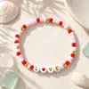 Pulsera de Corazón de Amor con Cuentas para Mujer, Roja y Rosa, Dulce Joyería para Pareja y Mejor Amiga al por Mayor