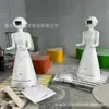 Casco de Fibra de Vidro Dispositivo Inteligente Guia Hospitalar Recepção de Hotel Robô de Entrega de Comida Escultura de Desenho Animado
