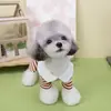 Ropa de Cuatro Patas para Perro de Primavera y Otoño, Pijamas Elásticos de Algodón Puro para Cachorro, Ropa para Mascotas Teddy Bichon, Ropa de Casa de Cuatro Patas con Cuello de Conejo