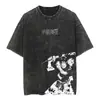 Camiseta de Manga Curta Lavada Preta com Mercadorias de Anime Japonês, Vários Estilos de Anime, Hunter X Hunter, Dragon Ball, Bleach, Nova para o Verão