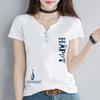 2932 # Camiseta de Verano de Manga Corta para Mujer (Toma real) (95 Algodón 5 Spandex) (Añadir 2Xl/3Xl)