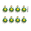 Colgante pequeño de acero inoxidable con goteo de aceite, doble círculo, doble colgante, margarita pequeña, pulsera DIY, collar, joyería de color, colgante pequeño