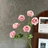 Flores artificiales, arreglo de peonías de 6 cabezas, estilo jardín de Monet, para decoración de salón de bodas, fotografía floral y decoración del hogar; flores artificiales al por mayor