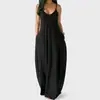 En stock vestido largo de verano 2021 para mujer europeo y americano, nuevo, ajustado, adelgazante, estilo pasillo, color liso, vestido de tirantes