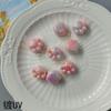 Acrílico UV chapado de dos colores floreciente agujero recto garra de gato con cuentas DIY joyería cadena para teléfono móvil llavero accesorios de material