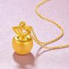 Collar con colgante de manzana de oro de Vietnam para mujer, moda simple, cadena para la clavícula, regalo de Nochebuena, collar de moneda INGOT
