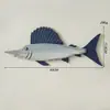 Decoración de Pared Tridimensional con Forma de Pez Estilo Mediterráneo, Decoración de Pared para Entrada y Sala de Estar, Adorno Colgante de Pez Temático del Océano, Colgante de Pared para el Hogar