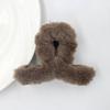 Outono e Inverno nova imitação de cor suave pele de coelho pelúcia média aderência simples cor sólida marrom temperamento meia aderência hairpin