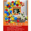 Conjunto de Balões de Aniversário Infantil para Crianças de 1 a 5 Anos, Suprimentos de Decoração para Cena de Festa, Conjunto Completo para Meninos e Meninas