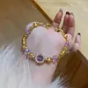 Estilo Old Money Pulsera Floral Retro Negra y Dorada Moda Exquisita Gama Alta Creativa Lujo Ligero Noble Única Versátil Joyería para Mano