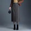 Falda lápiz ajustada de cuadros para mujer, otoño/invierno 2026, fluida, falda recta a la moda, falda de longitud media adelgazante y elegante