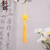 Pingente Pequeno de Borla de Nó Chinês Mini Ventilador Clássico de 6 Painéis Estilo Antigo Marcador de Página Pingente DIY Presente Internacional Atacado