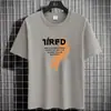 Camiseta de Verano de Manga Corta Transfronteriza para Hombre, Cuello Redondo, Top Moderno con Estampado Estilo Ins, Talla Grande Versátil de Media Manga para Hombre, Camiseta Base