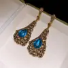 Pendientes de Plata Aguja con Cristales, Forma de Gota, Lujo Ligero, Moda de Alta Gama, Pendientes Sencillos, Versátiles para el Uso Diario, para Mujeres