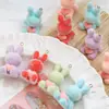 Colgante de Conejo Colorido de Resina Flotada Lindo Accesorios de Joyería Muñeca para Cadena de Teléfono Móvil Bolso DIY Hecho a Mano