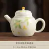 Tetera de cerámica pintada a mano para uso doméstico, tetera para ceremonia de té Kung Fu, tetera individual con decoración bajo vidriado, tetera pequeña, juego de té para mujer