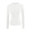 Camiseta alternativa a Skims Kardashian de corte ajustado, cuello redondo, manga larga para mujer, elástica, ceñida, adelgazante, ropa interior, top acanalado de chica hot