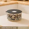 Pote Cerâmico para Conservar Alimentos com Tampa, Tigela Grande para Macarrão Instantâneo, Marmita para Trabalhadores de Escritório, Tigela de Frutas para Micro-ondas, Atacado