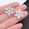20 Colgantes de Copo de Nieve Navideño Coloridos con Goteo de Aceite Accesorios de Aleación Colgantes DIY Collar Pulsera Pendientes Accesorios de Joyería