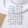 Arte de Uñas Rosa Estilo Japonés Pegamento Gatito Negro Diseño Simple Patrón Animal Pegatinas para Uñas para Niños y Niñas Pegatinas de Arte de Uñas