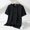 Amazon Transfronterizo Verano Hombres Ocio Deportes Seda de Hielo Manga Corta Color Sólido Vestido Papá Moda Camiseta Cuello Redondo
