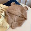 Lindo Gorro de Punto con Orejas de Oso para Mujer Cabeza Grande Versátil Gorro de Lana para Mostrar la Cara Pequeña Gorro Lei Feng Cálido con Protección para las Orejas