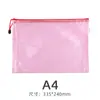 Bolsa de Archivo de Rejilla A4 Transparente Impermeable Plástico Cremallera Gran Cantidad Bolsa de Archivo de PVC A5 Bolsa de Almacenamiento de Datos A6 Personalización